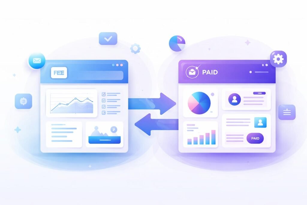 SaaS workflow showing connected business tools and automation